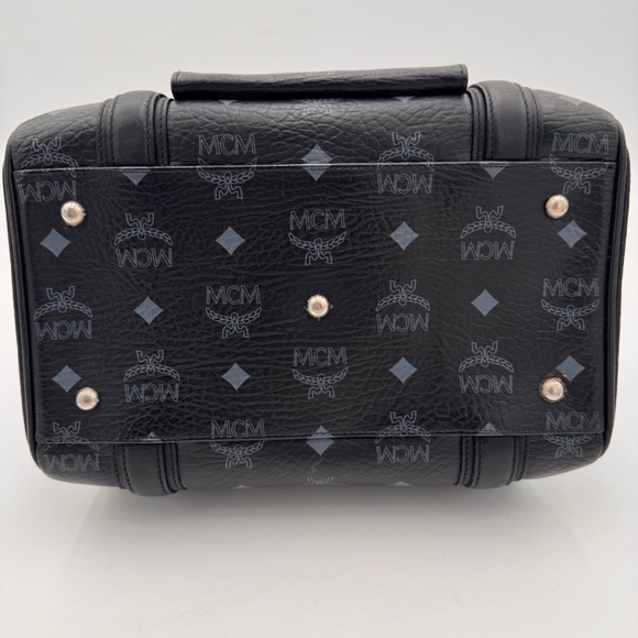 MCM Visetos Small Boston Bag Black - Picture 8 of 9